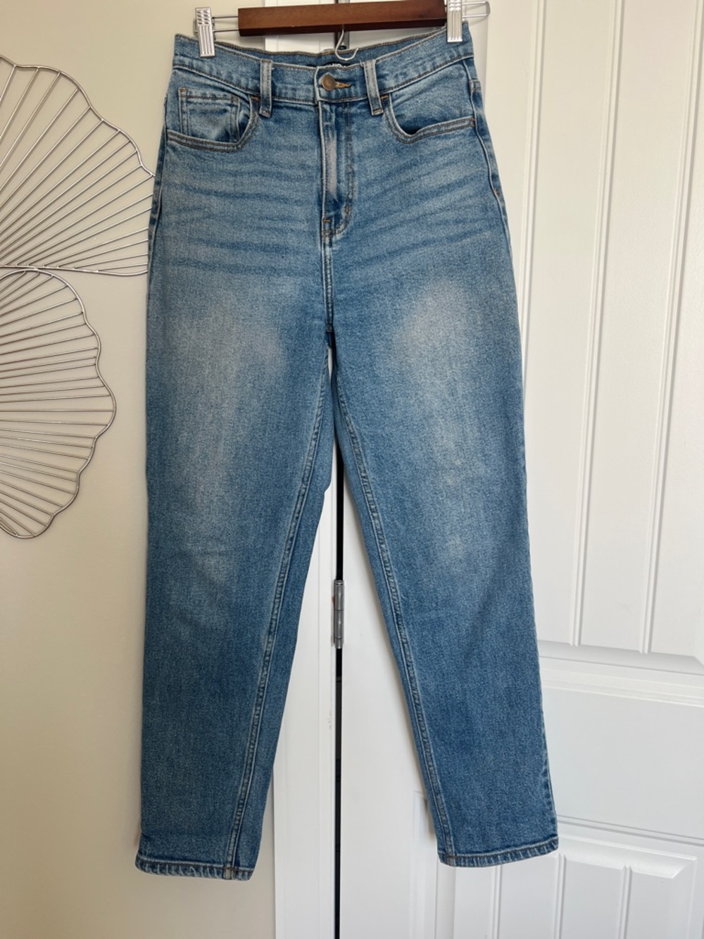 Fashion Nova High-Rise Light Blue Straight-Leg Jeans